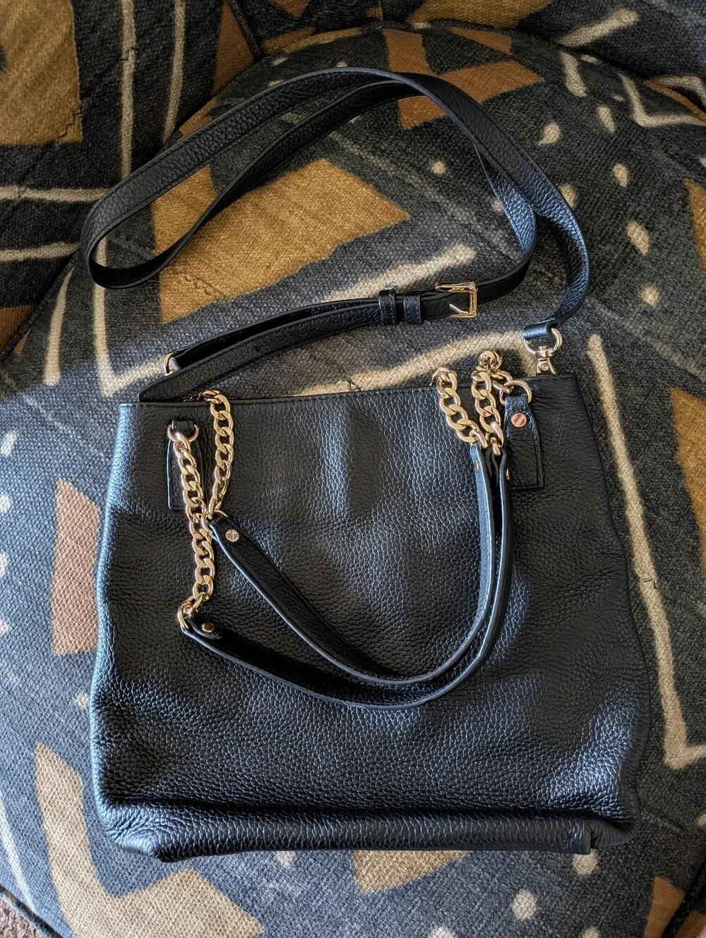 Michael Kors Bedford Medium Top Zip Pebbled Leather Pocket Tote Bag